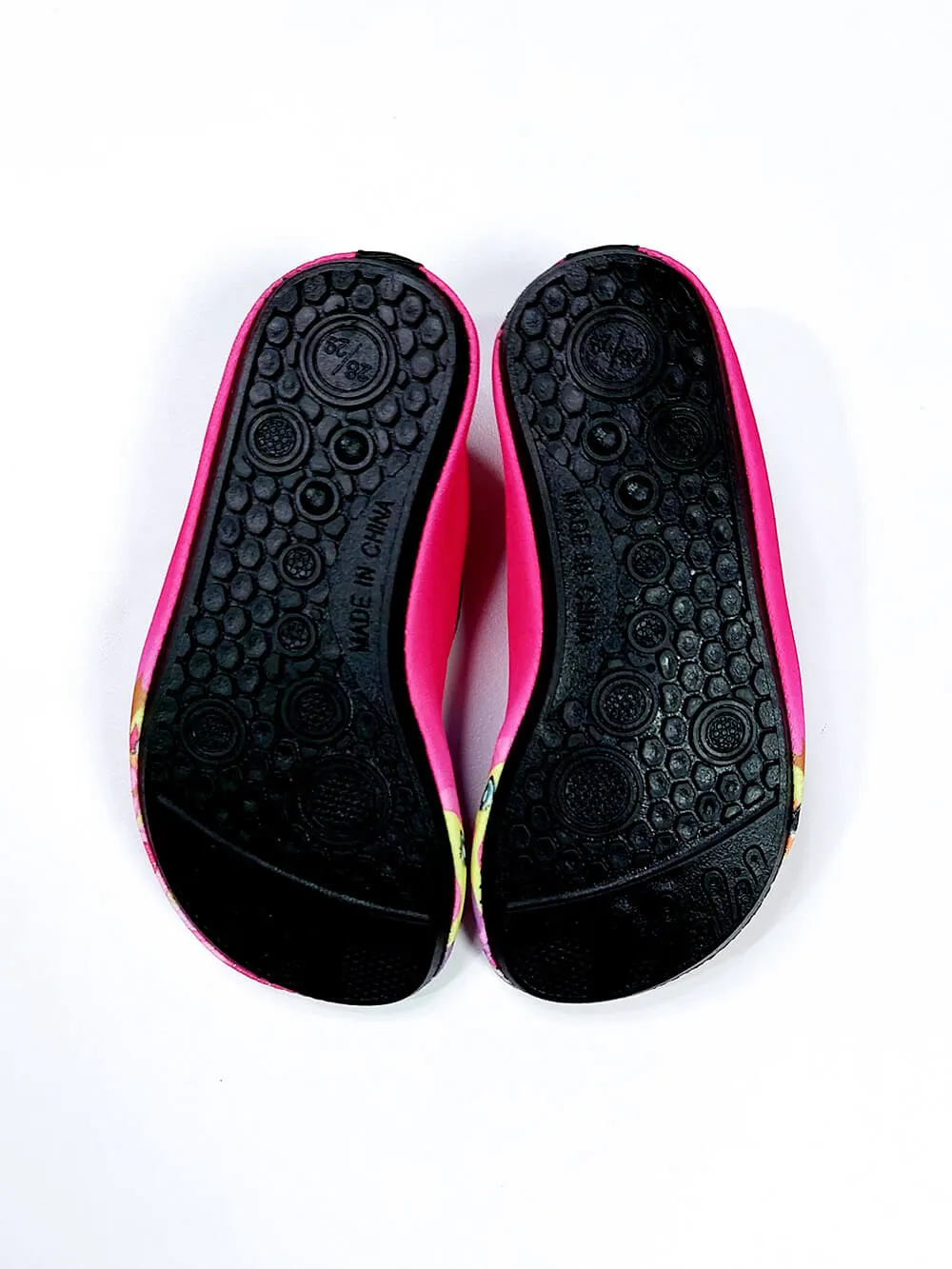 کفش شنا دخترانه کودکانه سرخابی رنگ طرح اسب تک شاخ