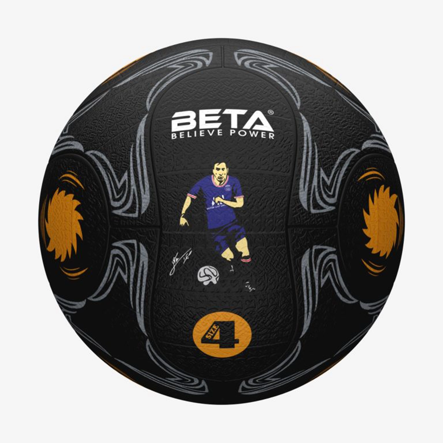 توپ فوتبال لاستیکی تورنادو بتا سایز 4 طرح مسی