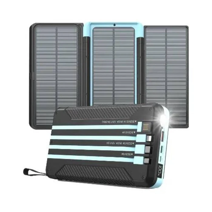 پاوربانک خورشیدی پاورولوژی مدل PP070 ظرفیت 16000 میلی آمپر ساعت