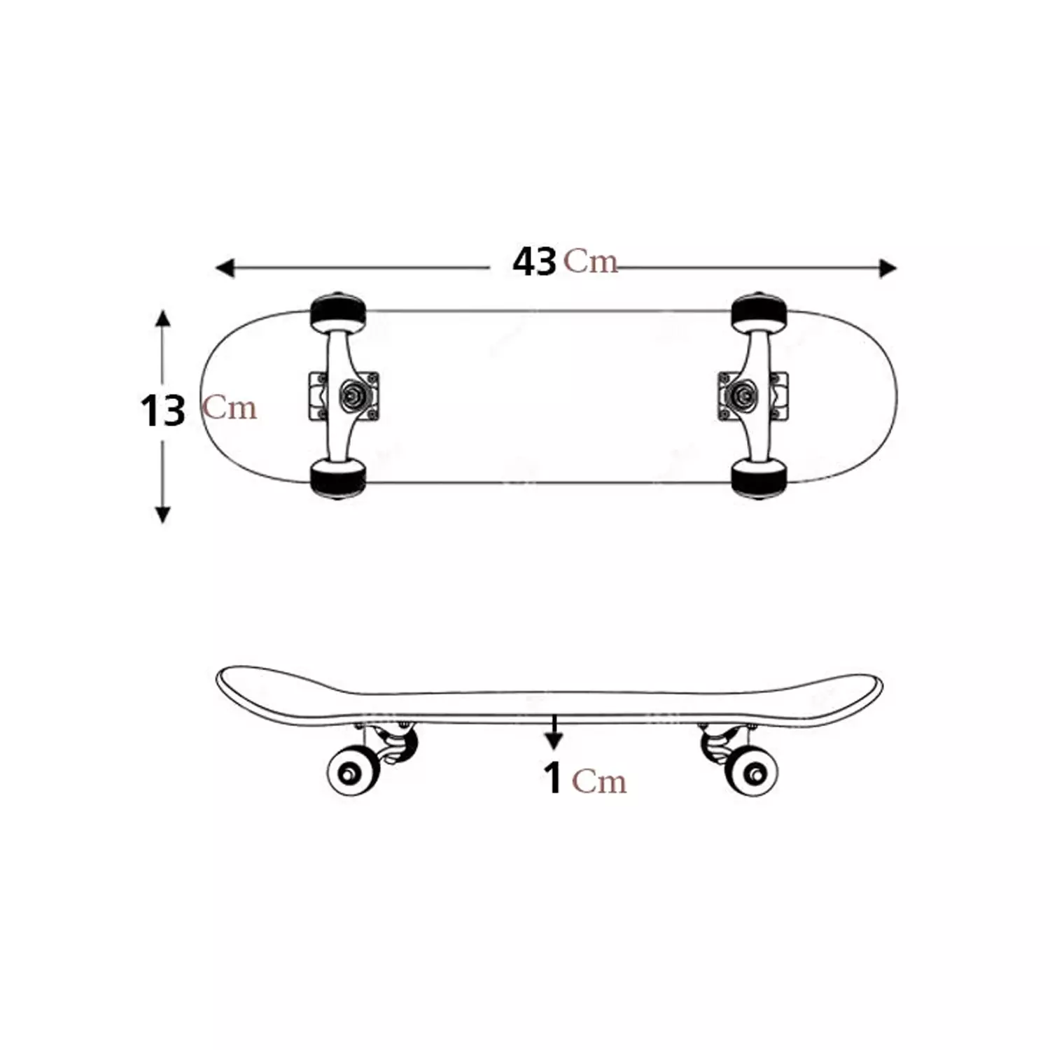 تخته اسکیت برد بچه گانه 45 سانتی
