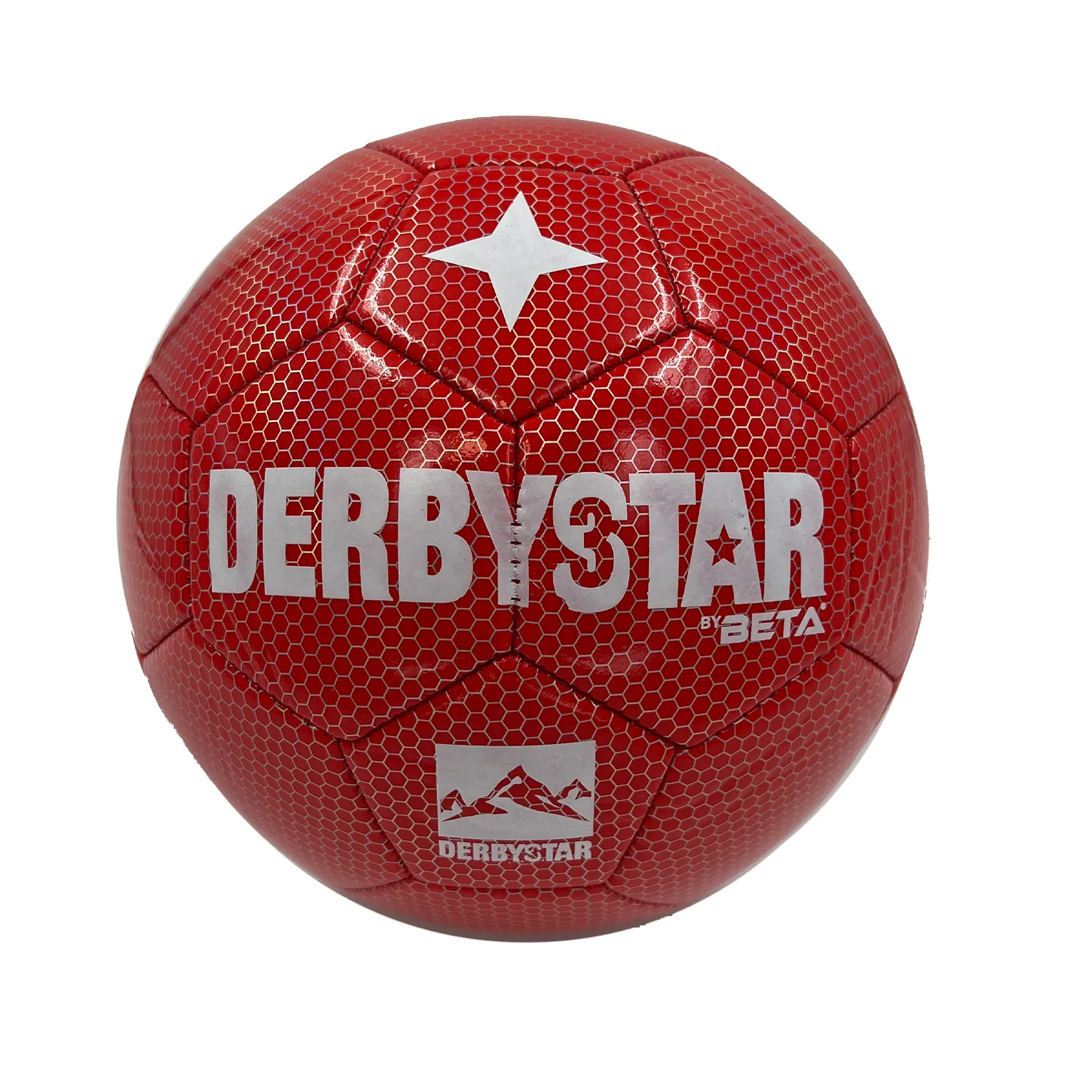 توپ فوتبال دربی استار چرمی دوختی طرح سه ستاره سایز 4