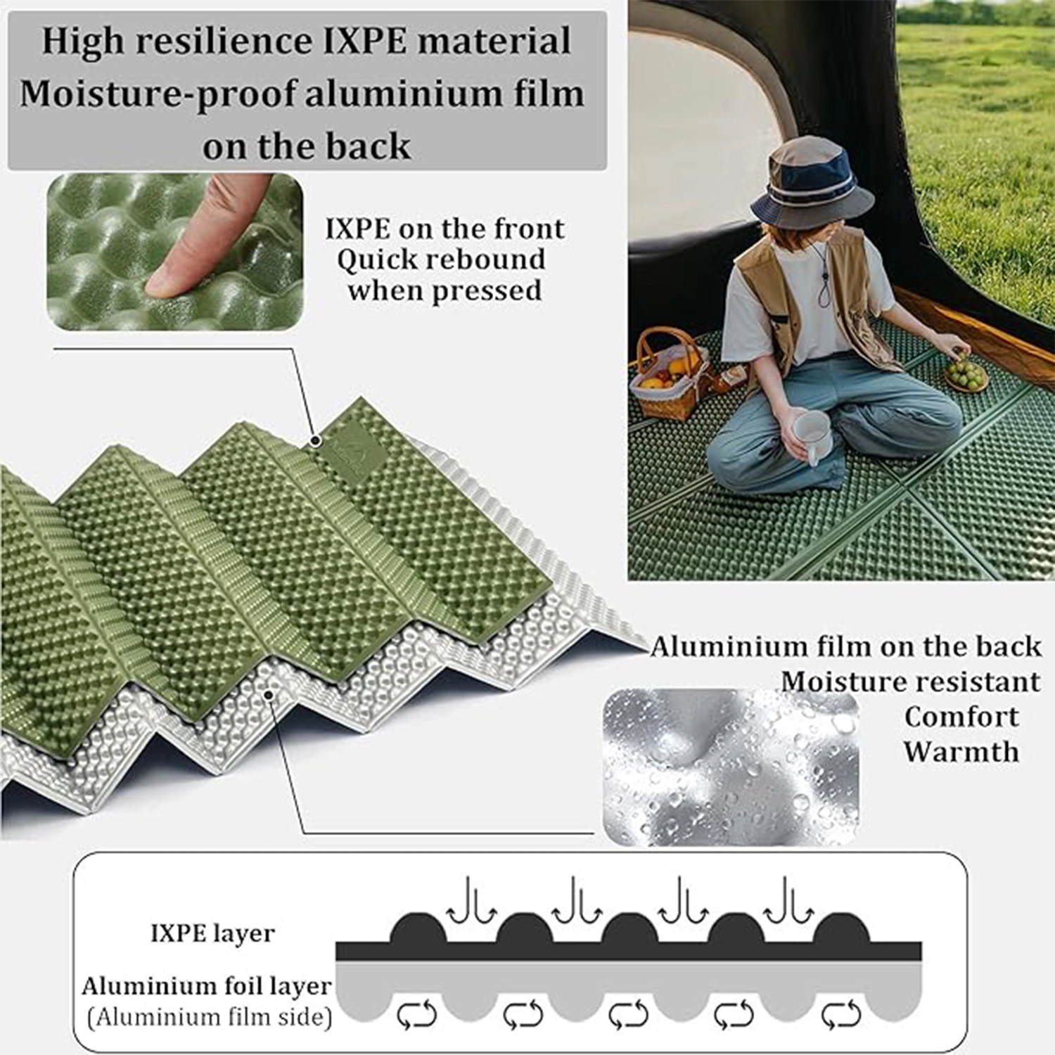 زیرانداز آکاردونی نیچرهایک  Troues R3.0 Folding egg nest mat R-VALUE 3 مدل S030