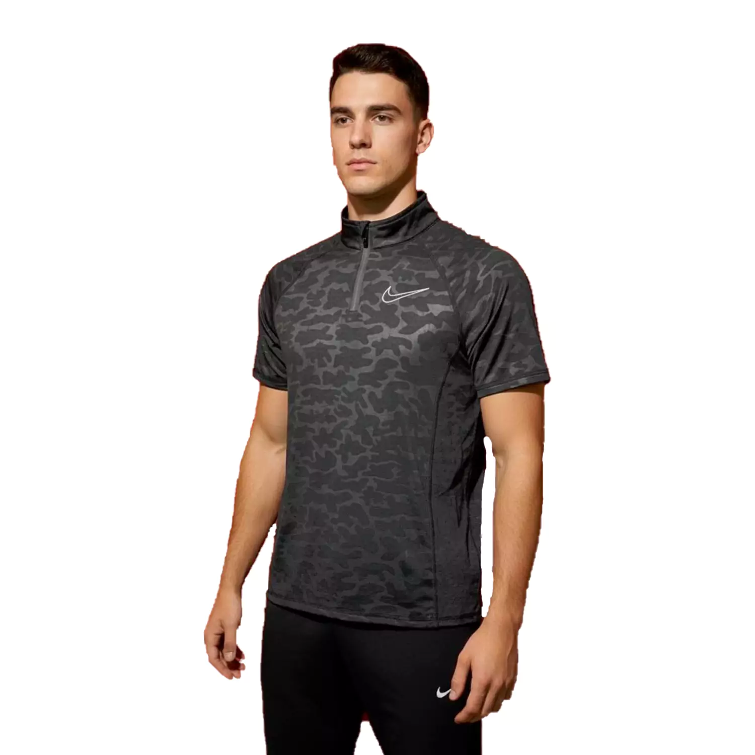 تیشرت مردانه نیم زیپ برند نایک