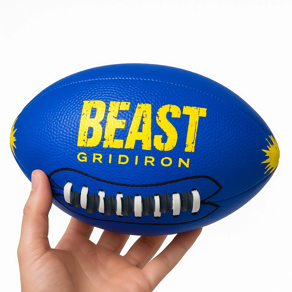 توپ راگبی طرح BEAST آبی سایز 3