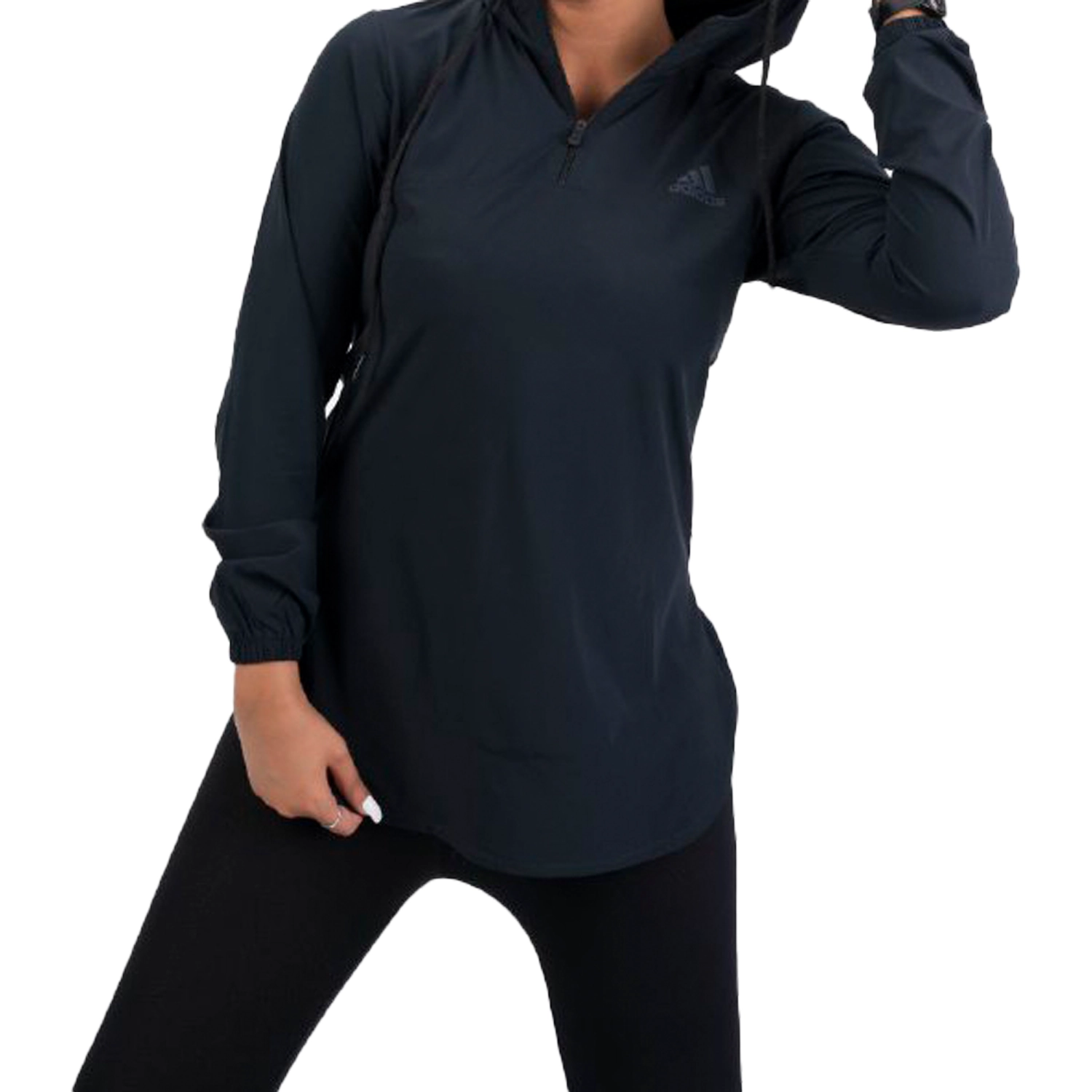 سویشرت تک آدیداس کلاهدار نیم زیپ پارچه آیرو 