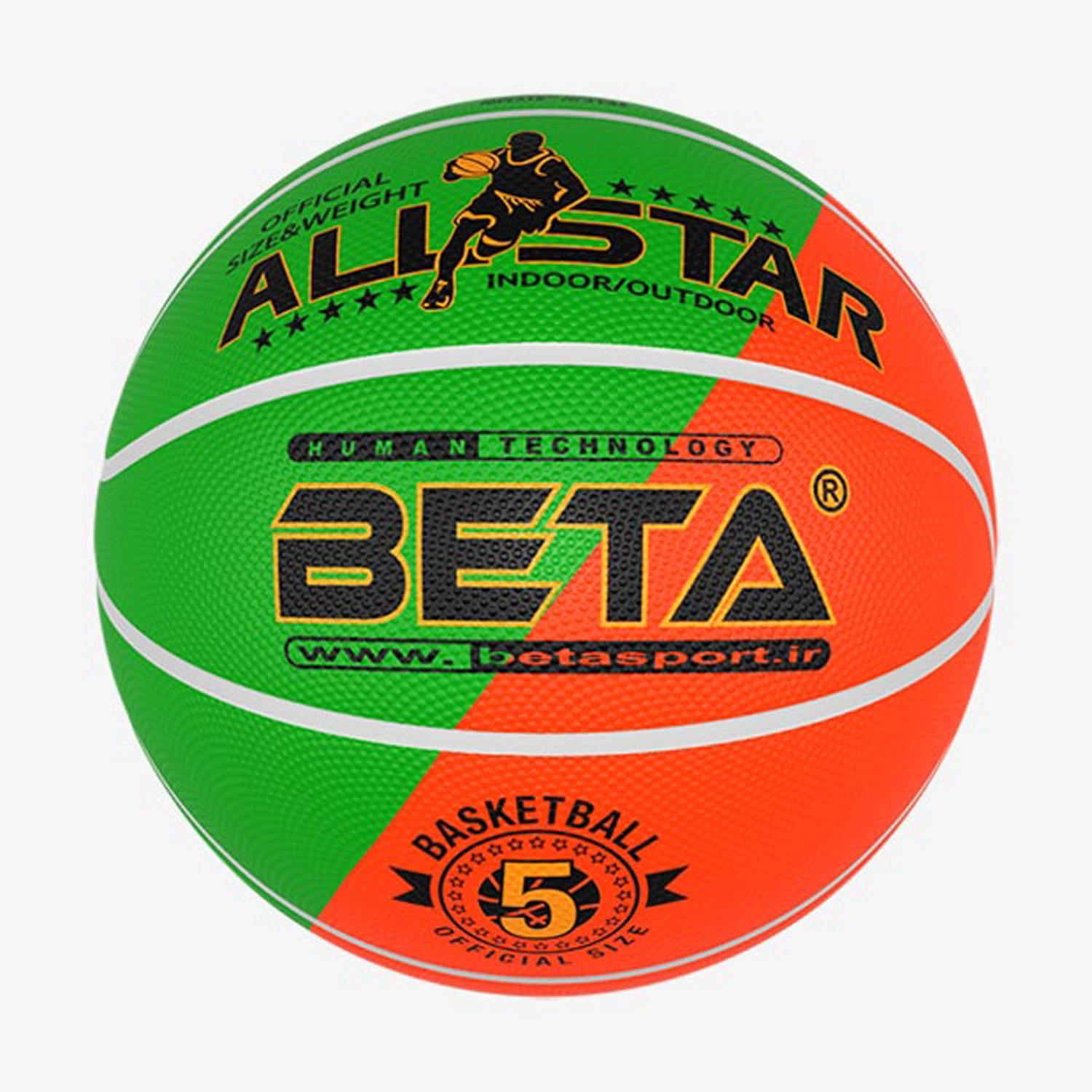 توپ بسکتبال لاستیکی بتا سایز 5 طرح الوان – PBR5(mc)