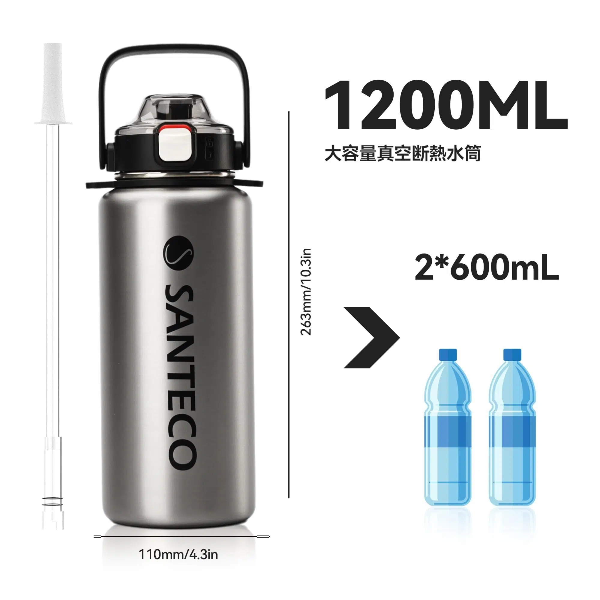 فلاسک دوجداره سانتکو 1200 میل