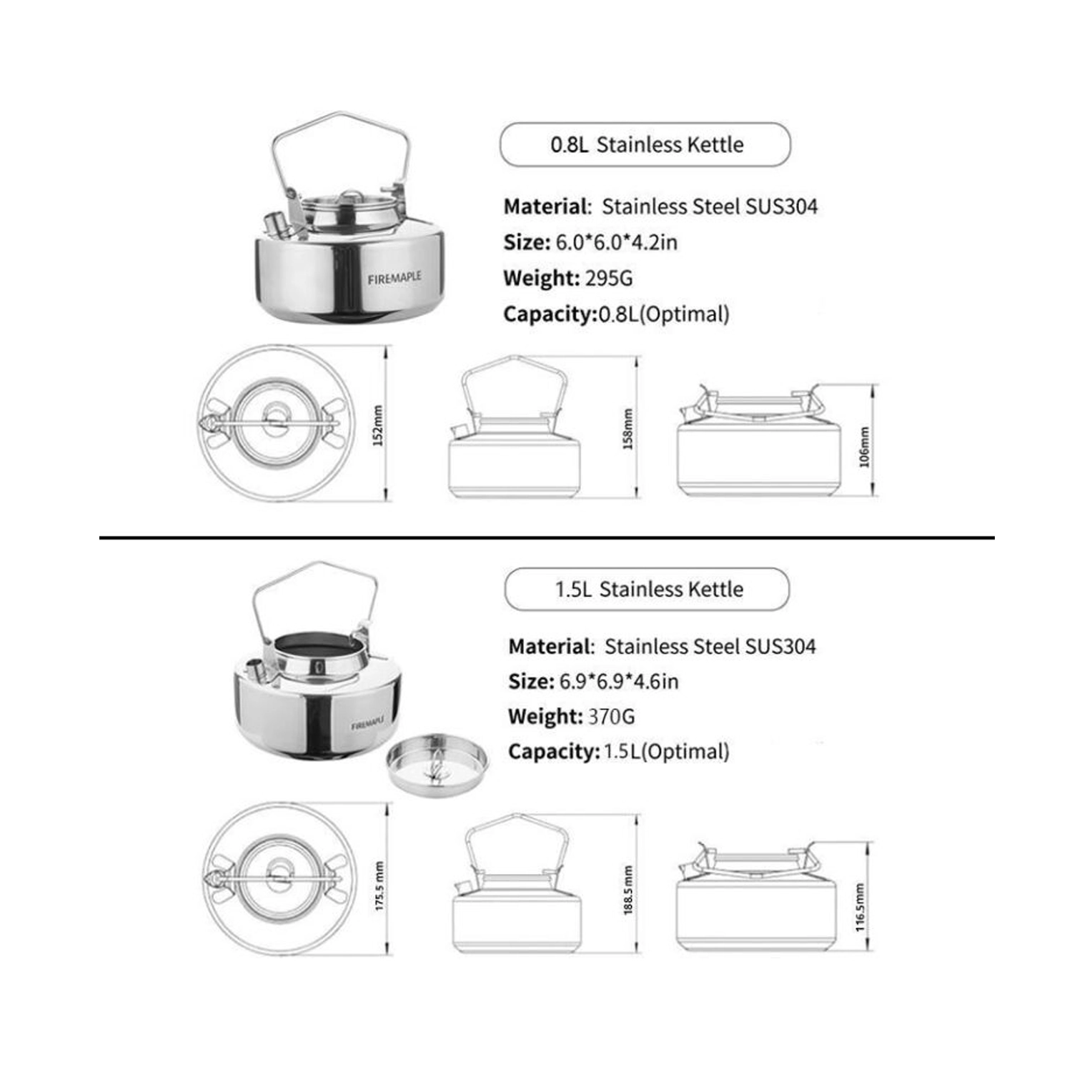 کتری استیل فایرمپل مدل ANTARCTI 1.5L