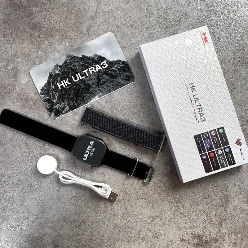 ساعت هوشمند 49 میلی متری ویرفیت مدل HK ultra 3 با دو بند سیلیکونی و پارچه ای