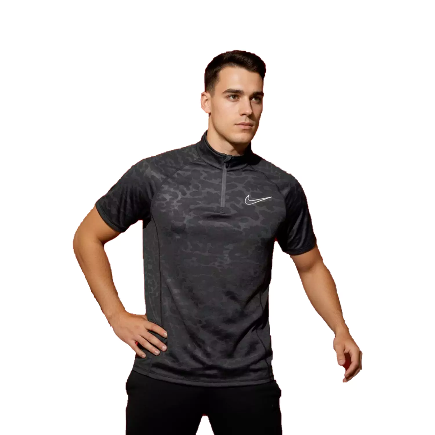 تیشرت مردانه نیم زیپ برند نایک