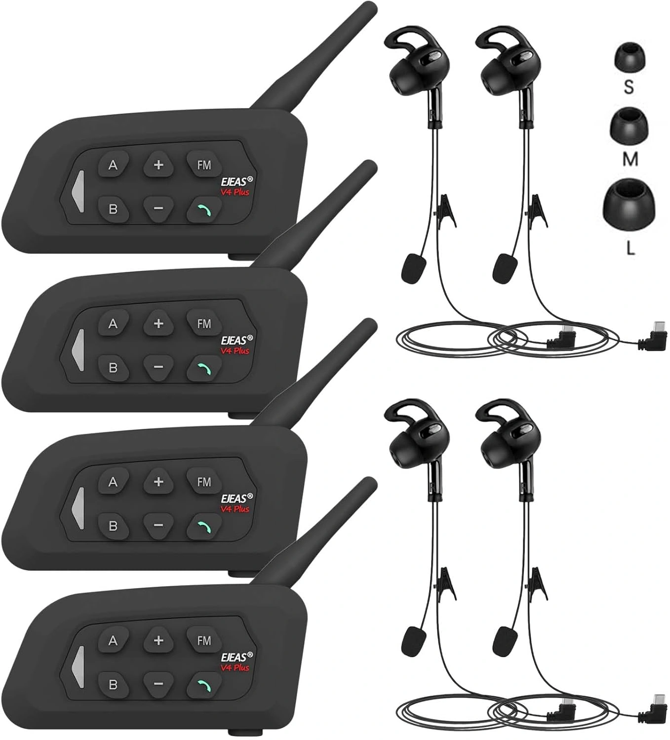 سیستم ارتباطی رابط USB C دارای هدست گوشی برای داوری فوتبال 4 بسته گوش چپ