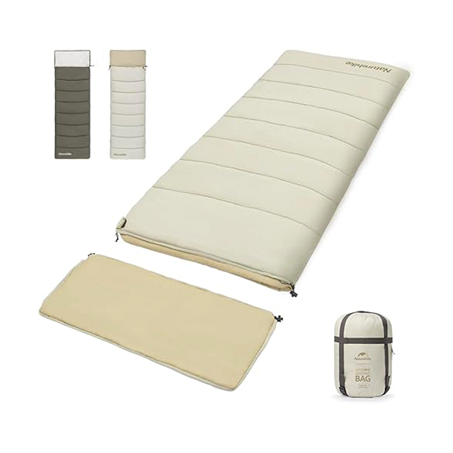 کیسه خواب الیاف سری U نیچرهایک Flexible envelope cotton sleeping bag with hood مدل LD150