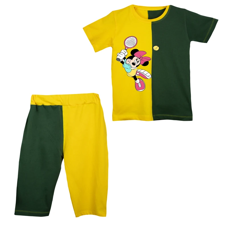 ست تی شرت و شلوارک دخترانه مدل بدمینتون