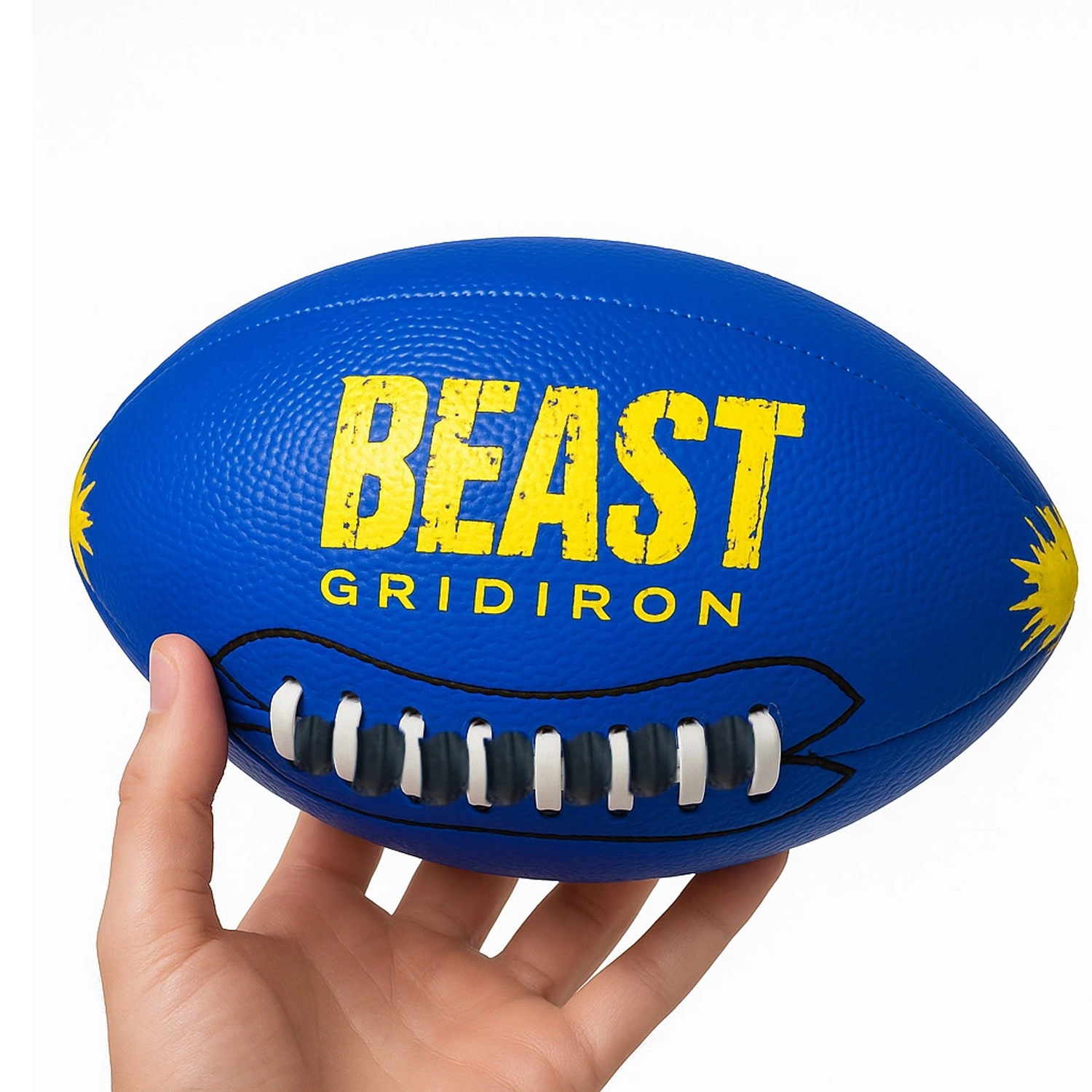 توپ راگبی طرح BEAST آبی سایز 3