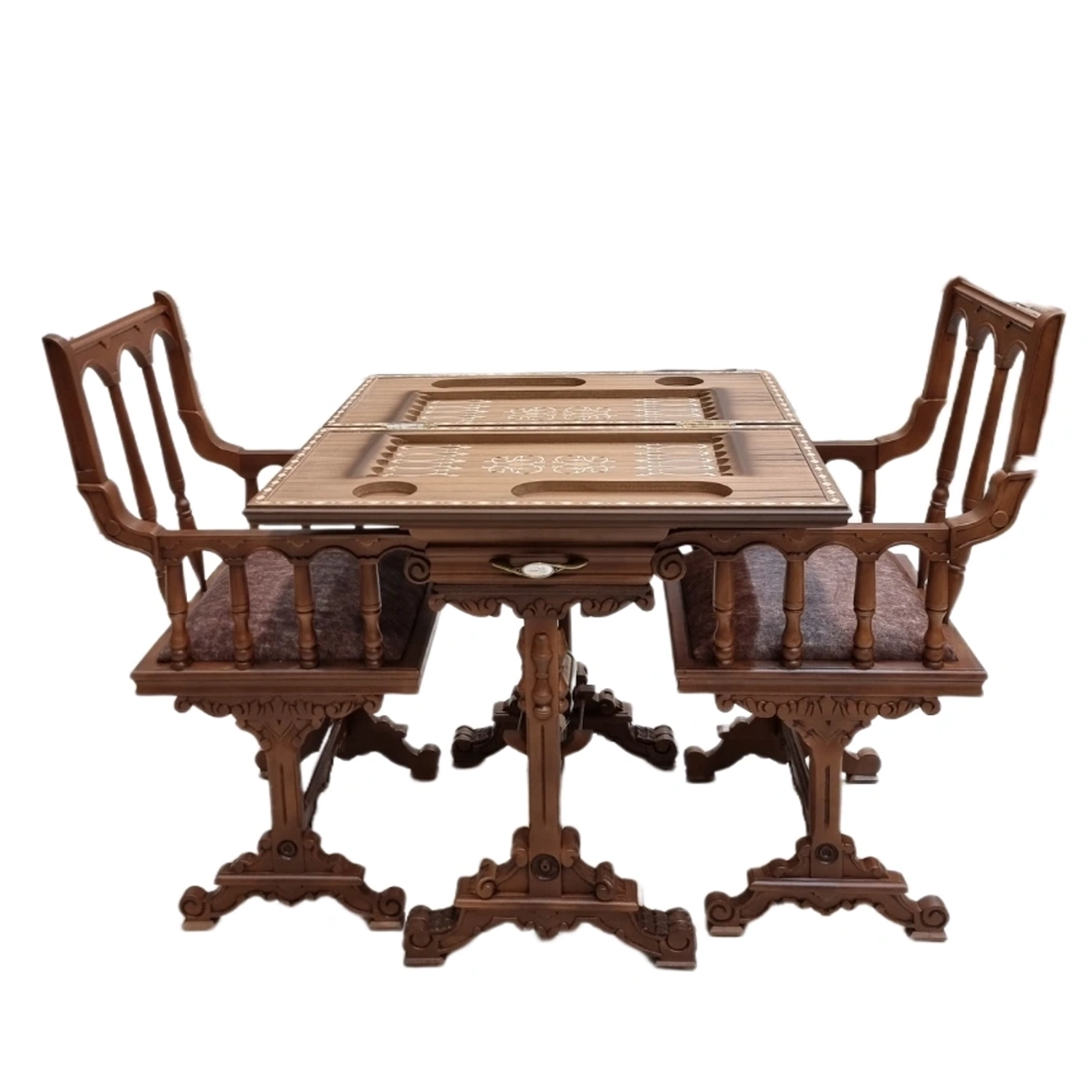 میز و صندلی شطرنج چوب گردو و راش گرجستانی اعلا