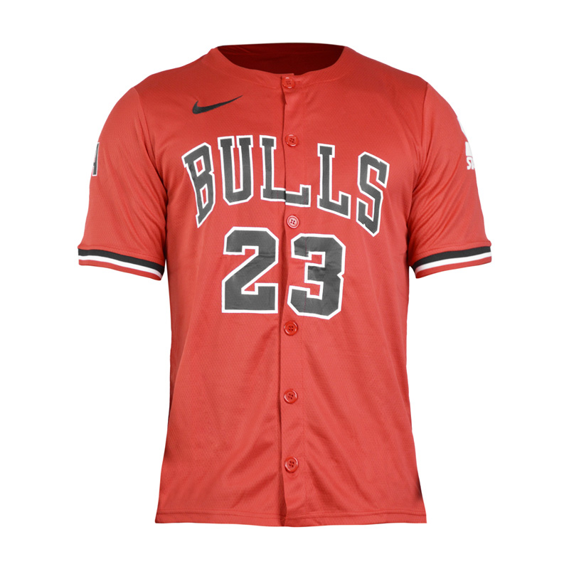 ست تیشرت و شلوارک بیسبالی مردانه شیکاگو بولز مدل Dri Fit-2A0756 قرمز