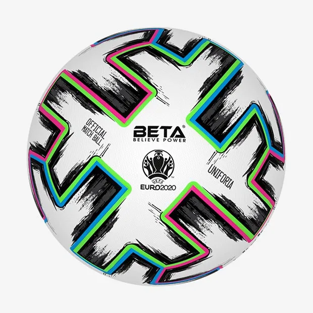 توپ فوتبال چرمی بتا سایز 5 طرح یورو 2020